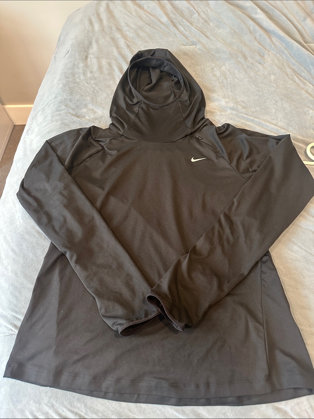 Nike Women’s Black Running Crewneck Hooded Performance Top